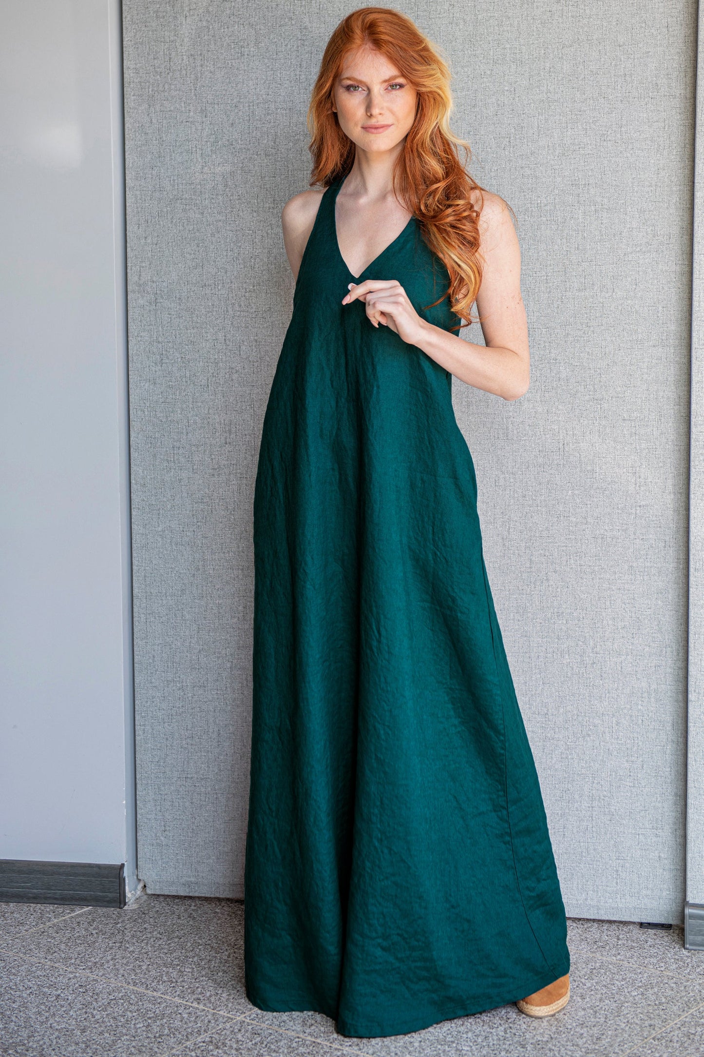Emerald Green Linen Dress, Linen Maxi Dress, Linen Dress for Women, Summer Maxi Dress, Sleeveless Maxi Dress, Plus Size Dress, Linen Clothing, XL / Emerald Green Linen Dress, Linen Maxi Dress, Linen Dress for Women, Summer Maxi Dress, Sleeveless Maxi Dress, Plus Size Dress, Linen Clothing, XL /