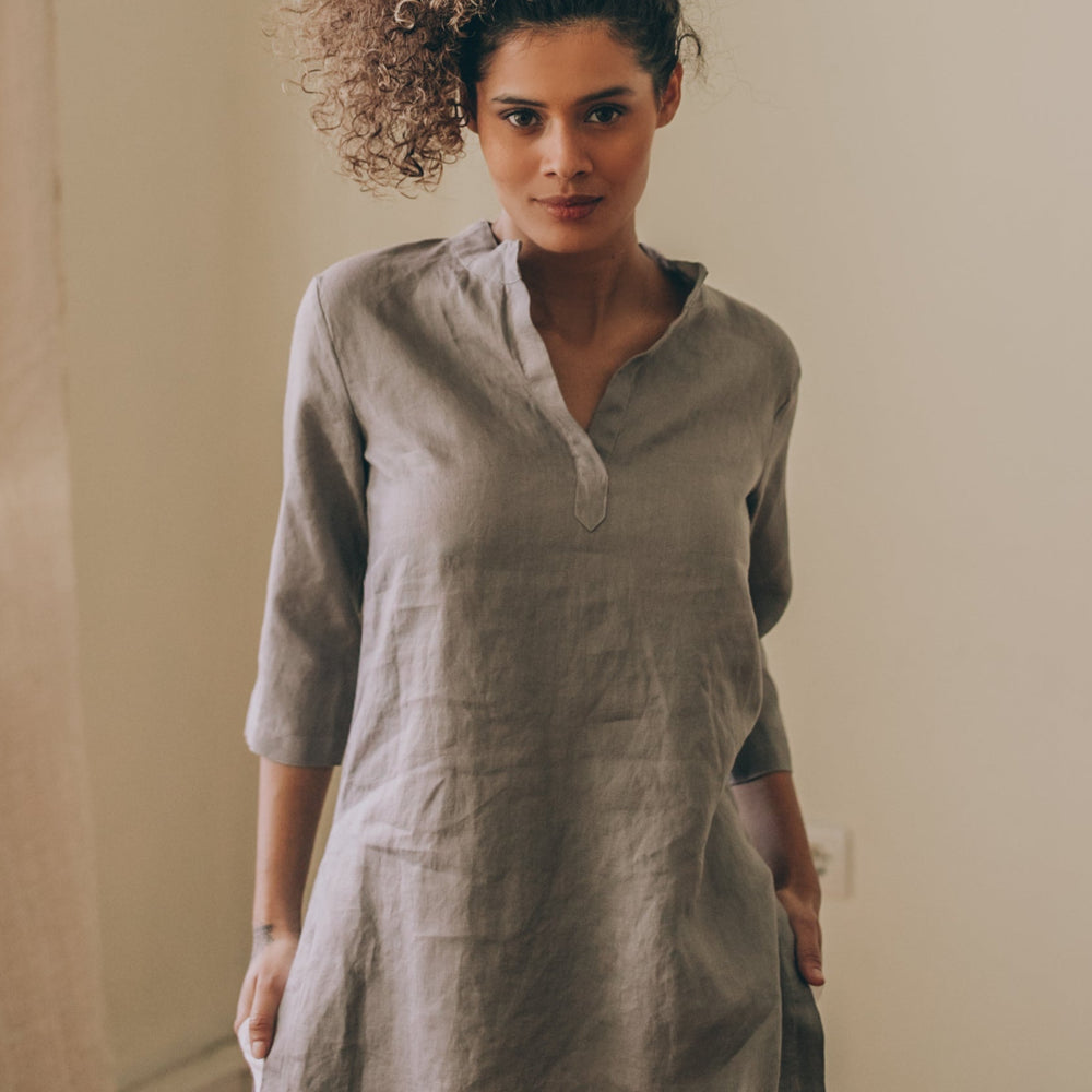 
                      
                        Basic Linen Tunic Shirt
                      
                    