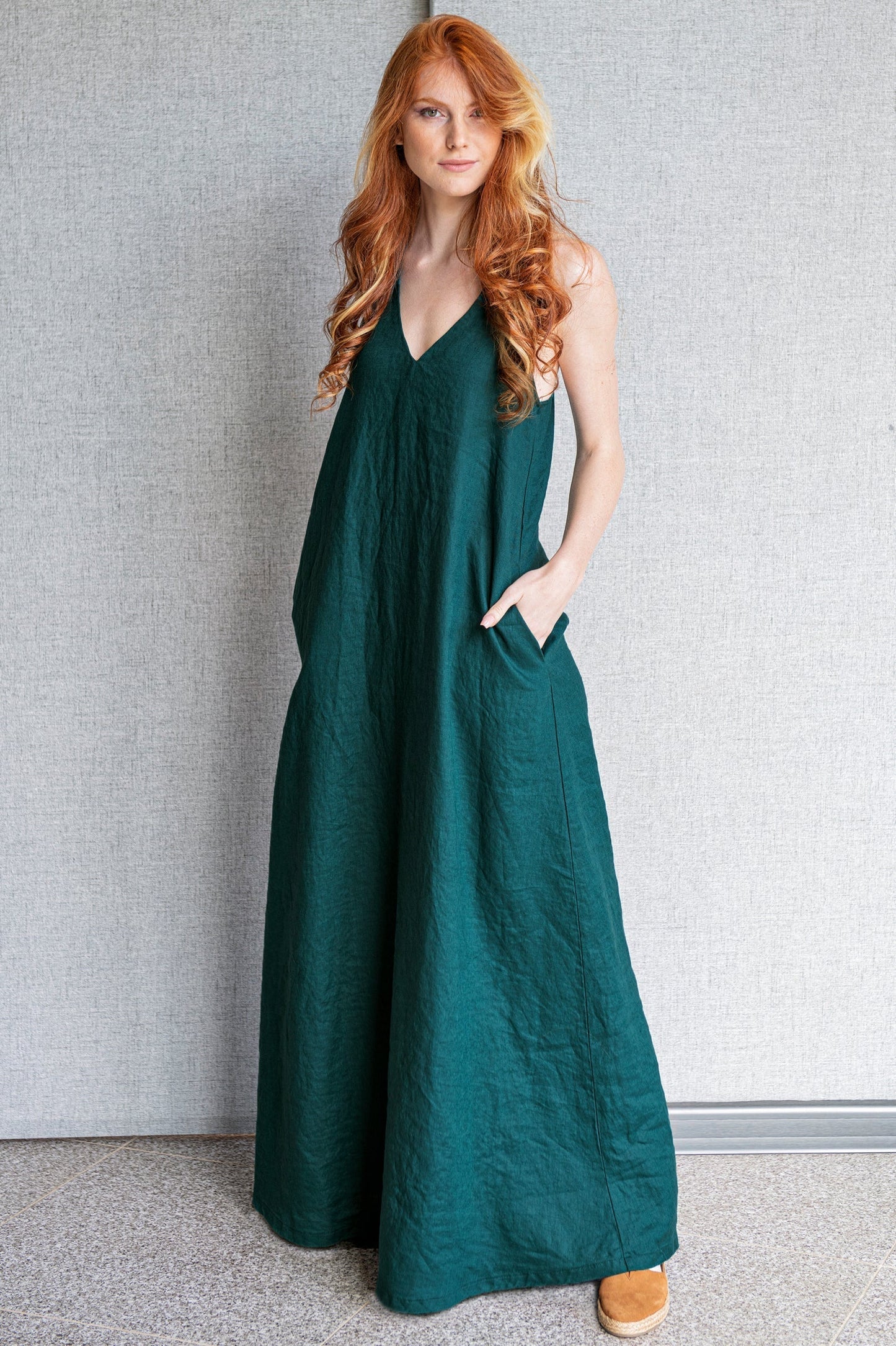 Emerald Green Linen Dress, Linen Maxi Dress, Linen Dress for Women, Summer Maxi Dress, Sleeveless Maxi Dress, Plus Size Dress, Linen Clothing, XL / Emerald Green Linen Dress, Linen Maxi Dress, Linen Dress for Women, Summer Maxi Dress, Sleeveless Maxi Dress, Plus Size Dress, Linen Clothing, XL /
