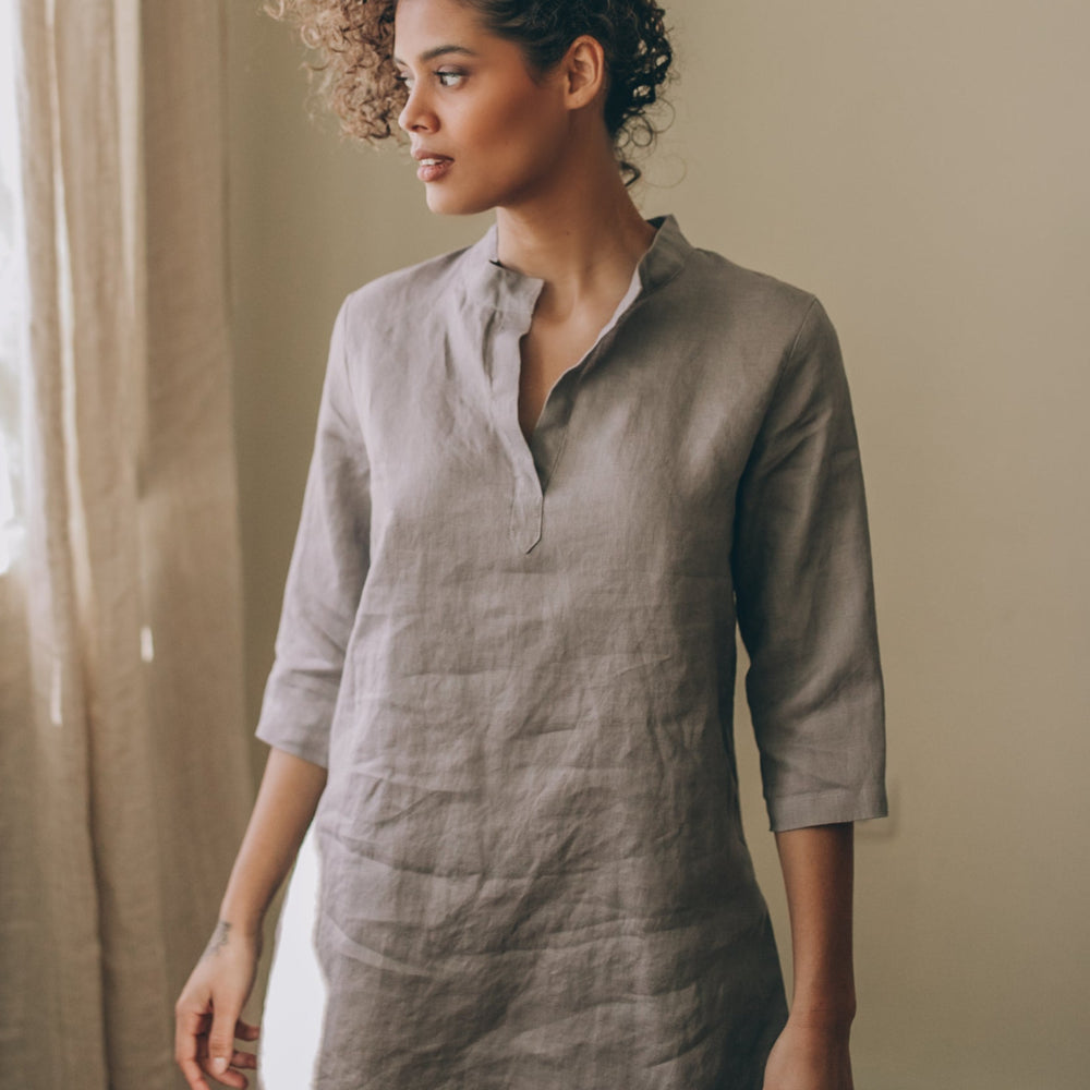 
                      
                        Basic Linen Tunic Shirt
                      
                    