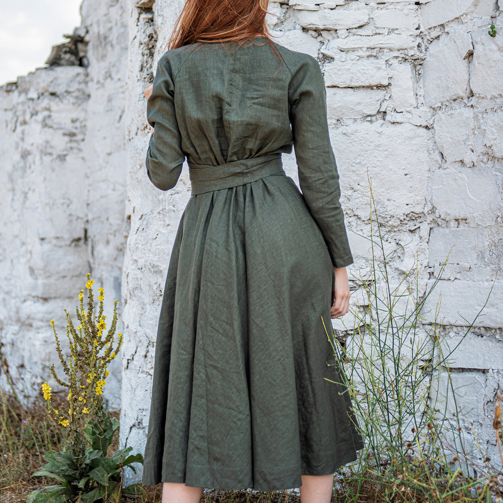 
                      
                        Linen Midi Dress with Tie Belt, VisibleArtShop
                      
                    