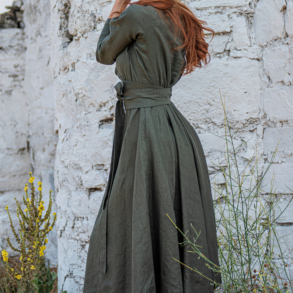 
                      
                        Linen Midi Dress with Tie Belt, VisibleArtShop
                      
                    