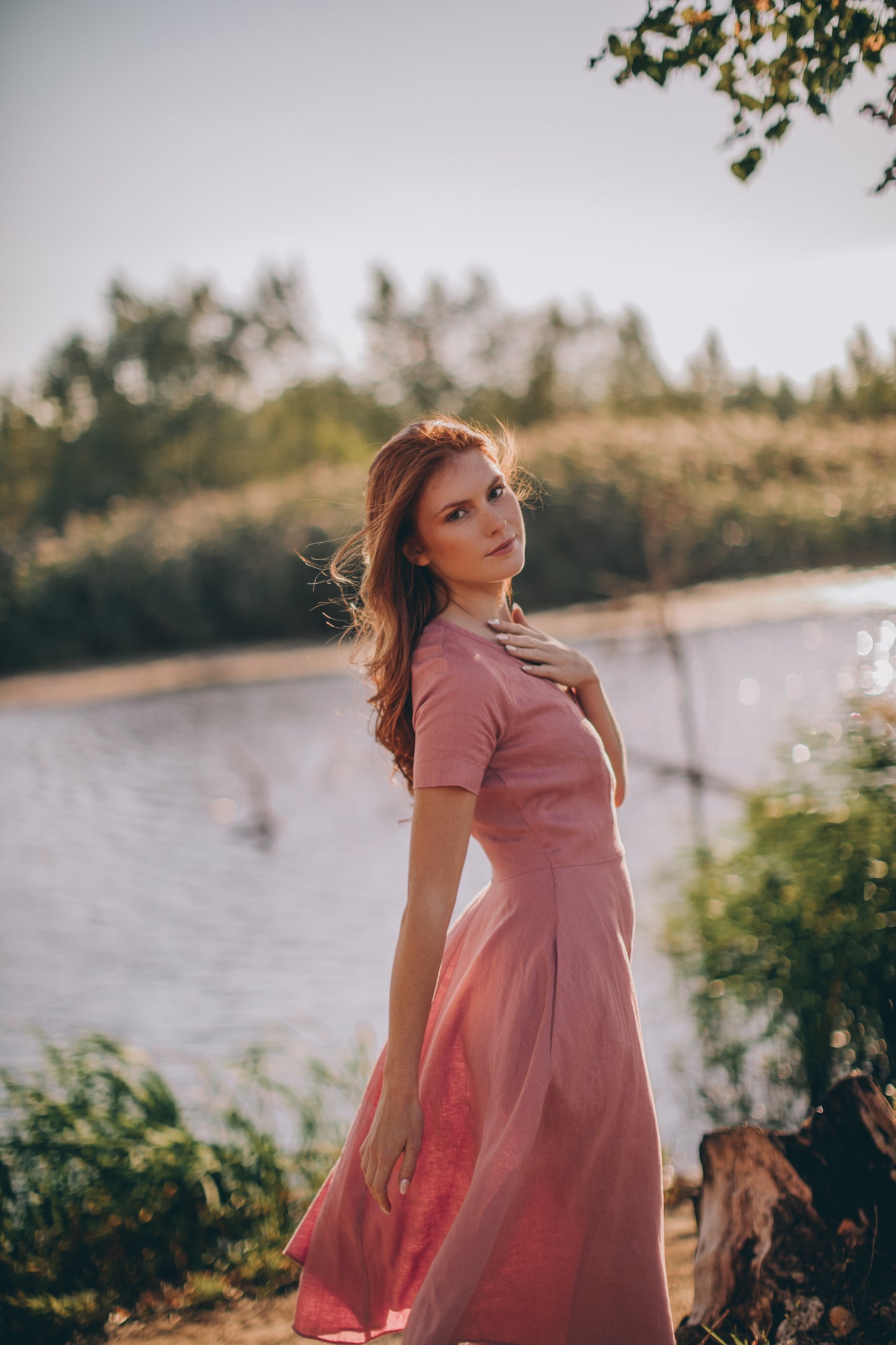 Full Wrap Dress, Linen Midi Dress, Wrap Linen Dress, Linen Summer Dress - V-neck Linen Dress - Plus Size Dress for Women, S / Light Blue Full Wrap Dress, Linen Midi Dress, Wrap Linen Dress, Linen Summer Dress - V-neck Linen Dress - Plus Size Dress for Women, S / Light Blue