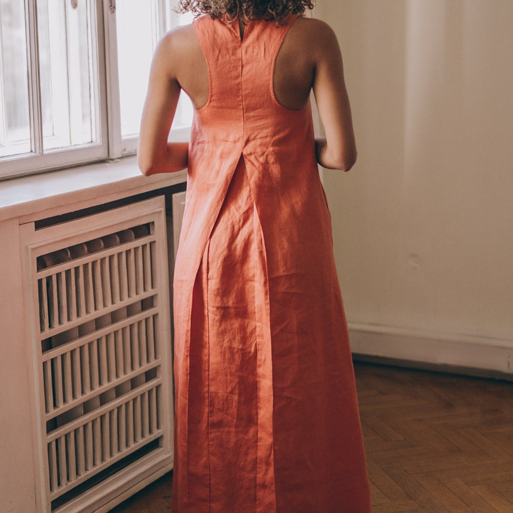 
                      
                        Minimalist Linen Dress with Pleat Detail, VisibleArtShop
                      
                    