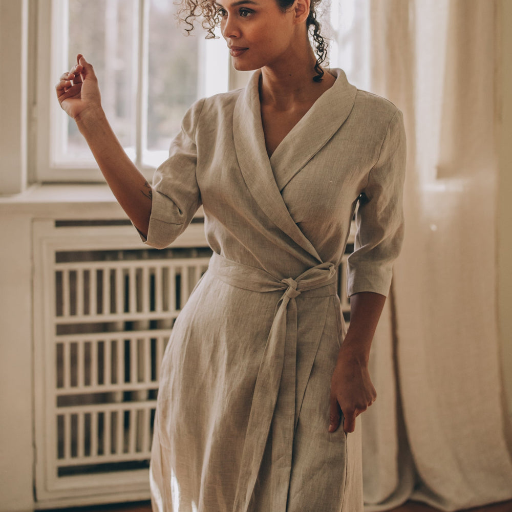 
                      
                        Linen Wrap Dress - VisibleArt
                      
                    