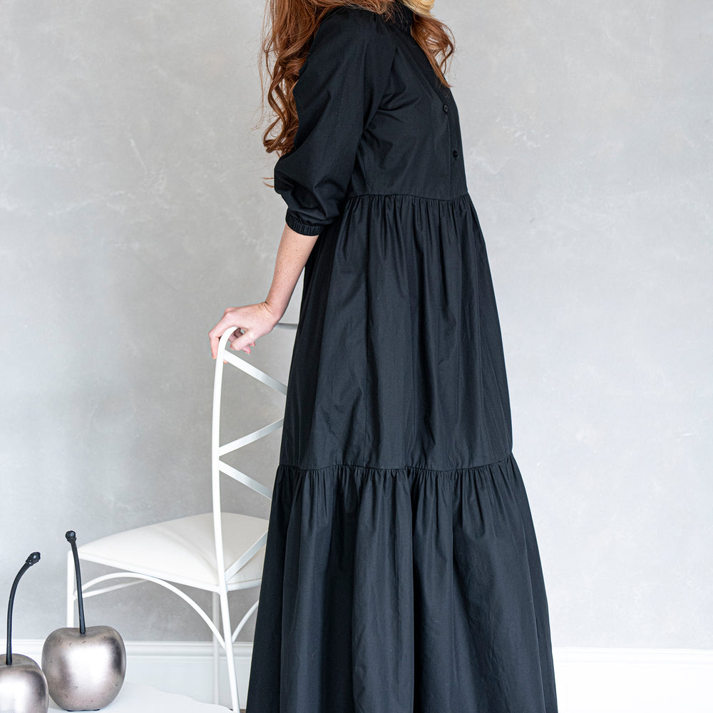 Black Tiered Maxi Dress