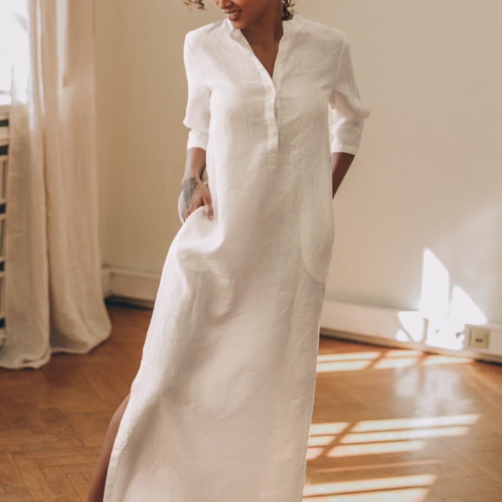 Linen Kaftan Dress - VisibleArtShop