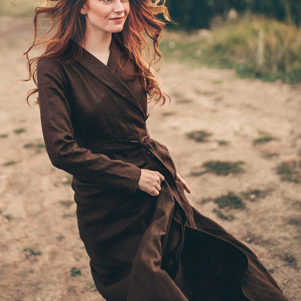 
                      
                        Linen A-Line Maxi Dress in Chocolate Brown - VisibleArtShop
                      
                    