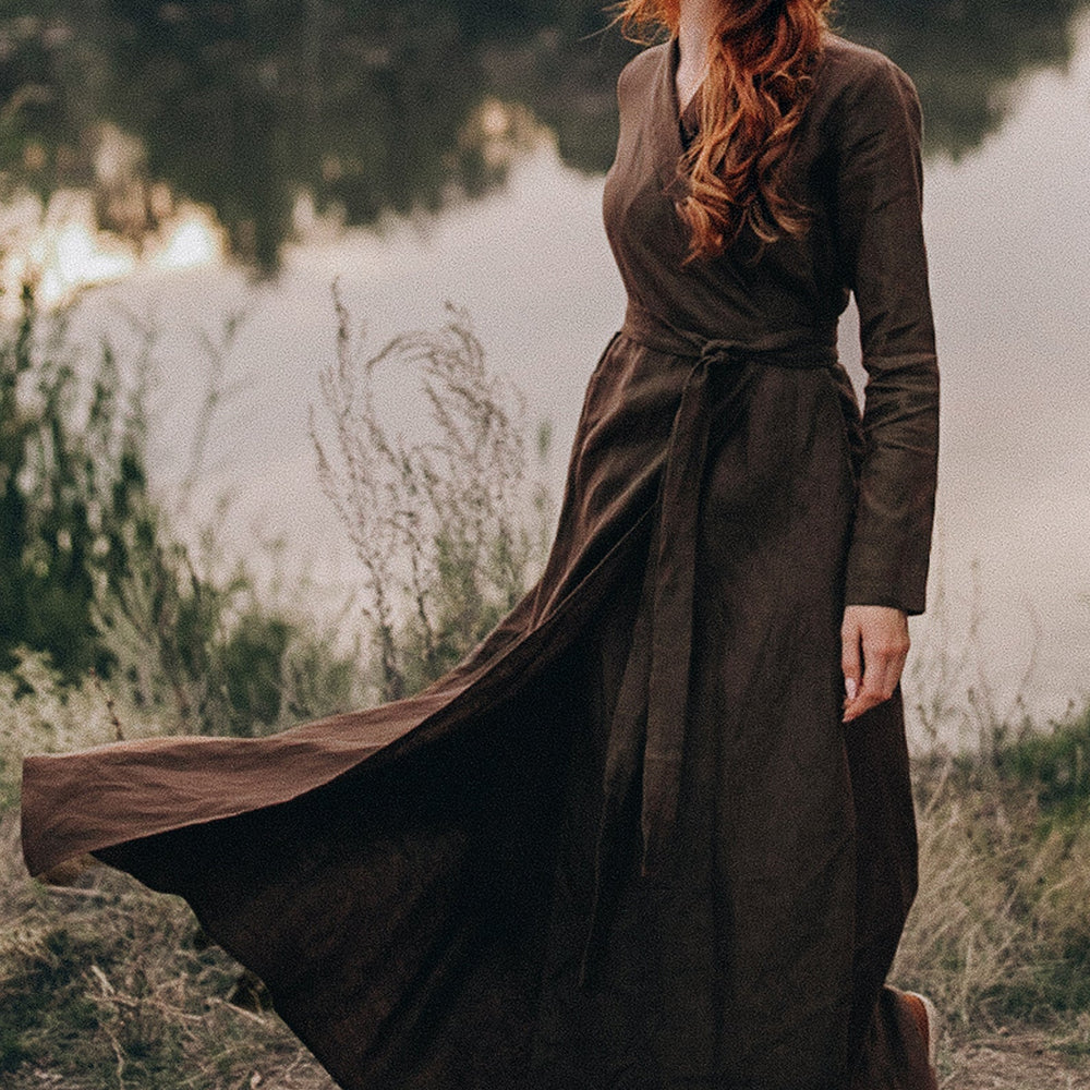 long a line dress for women La Femme 33373 - Long Satin A-Line Dress