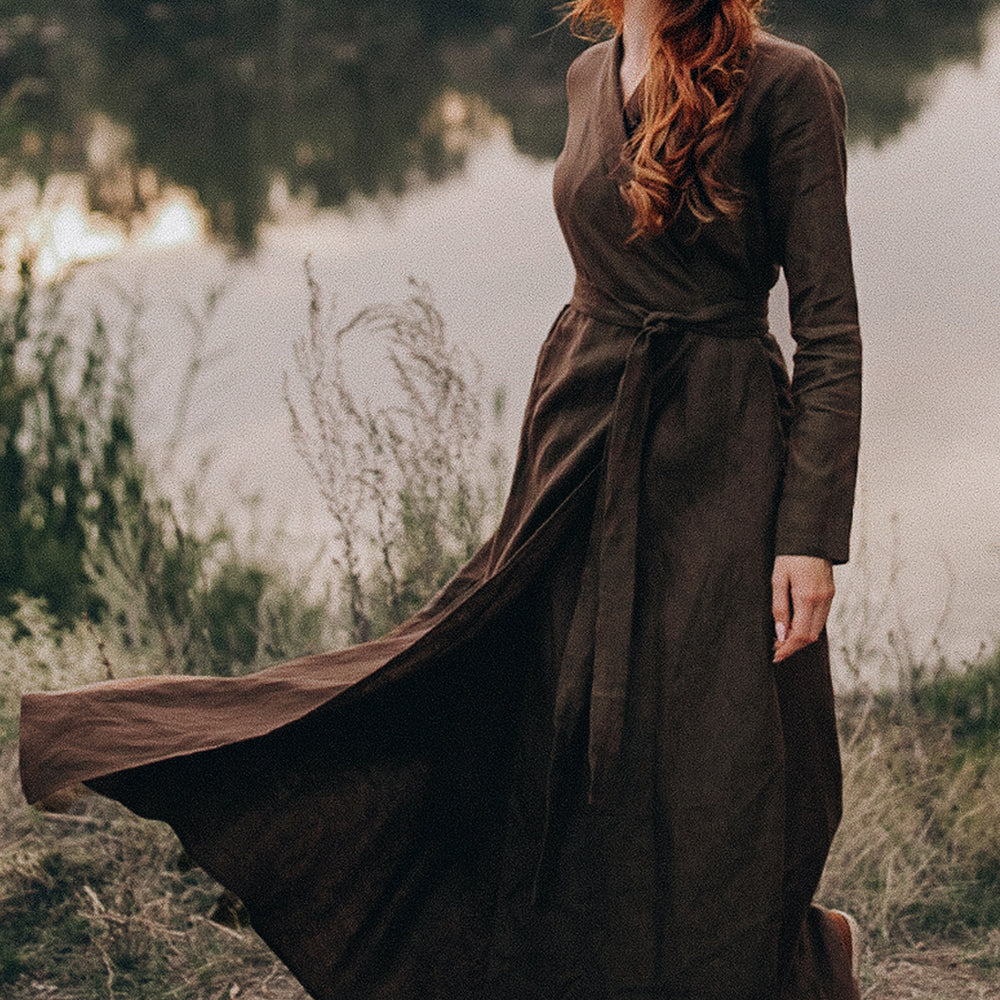 
                      
                        Linen A-Line Maxi Dress in Chocolate Brown - VisibleArtShop
                      
                    