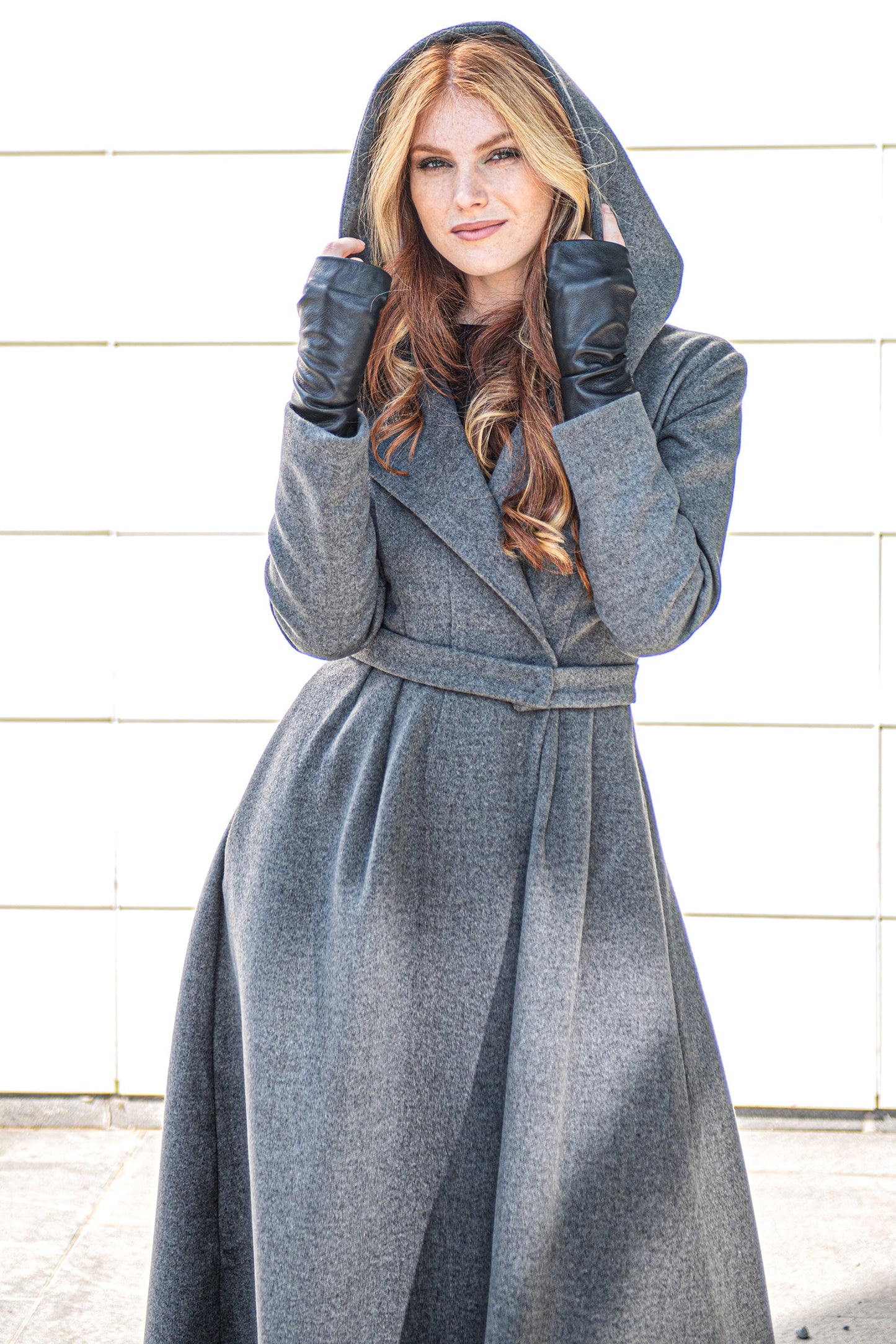 Merino Wool Flared Coat, Belted Hooded Coat Women, Long Winter Coat, Classic Wool Coat , Princess Coat, 3XL / Burgundy Merino Wool Flared Coat, Belted Hooded Coat Women, Long Winter Coat, Classic Wool Coat , Princess Coat, 3XL / Burgundy