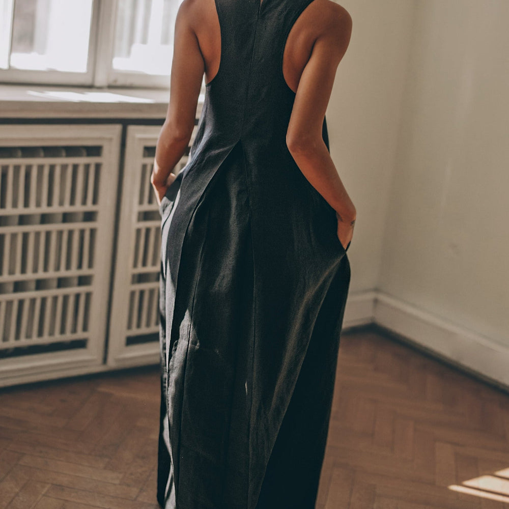 
                      
                        Minimalist Linen Dress with Pleat Detail, VisibleArtShop
                      
                    