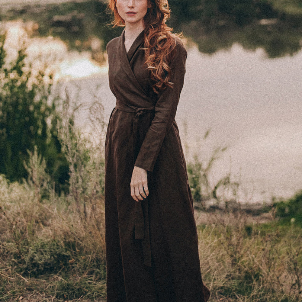 
                      
                        Linen A-Line Maxi Dress in Chocolate Brown - VisibleArtShop
                      
                    