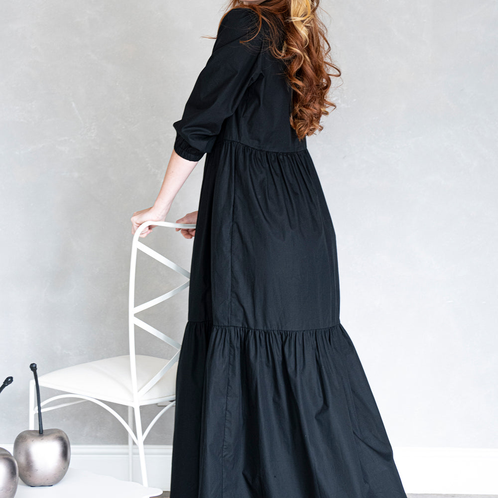 
                      
                        Black Tiered Maxi Dress, VisibleArtShop
                      
                    