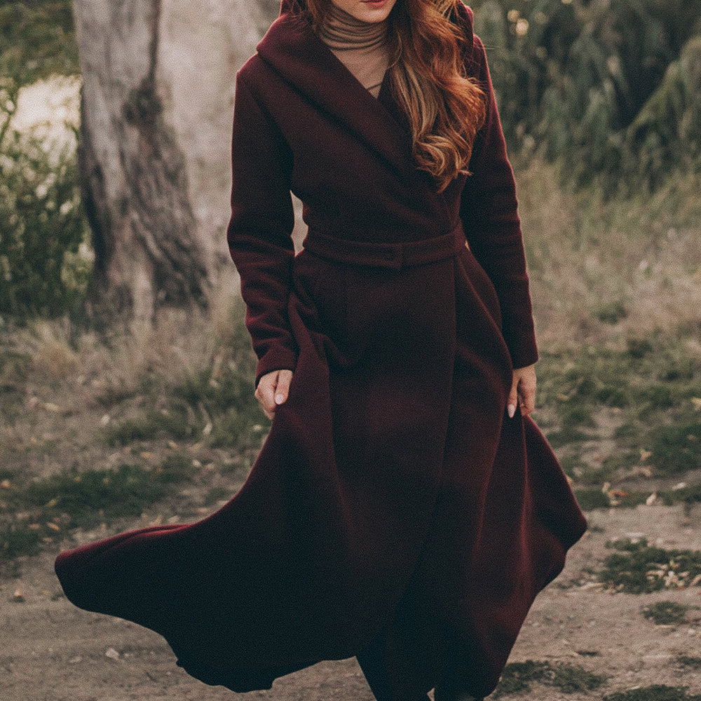 Merino Wool Flared Coat - VisibleArtShop