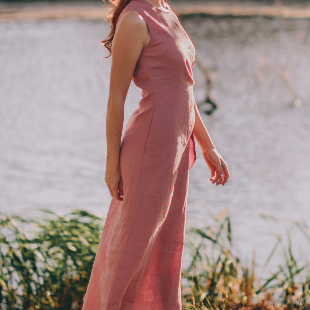 
                      
                        Linen Dress with Ruched Tie Detail, VisibleArtShop
                      
                    