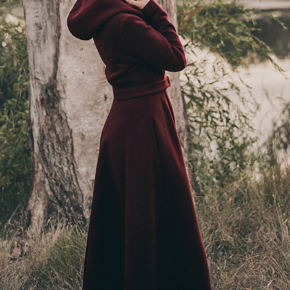 
                      
                        Merino Wool Flared Coat, VisibleArtShop
                      
                    