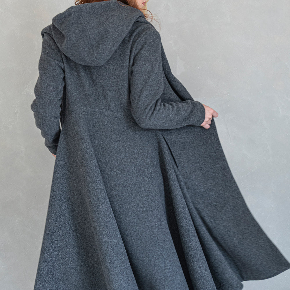 Elegant Hooded Wool Coat - VisibleArtShop