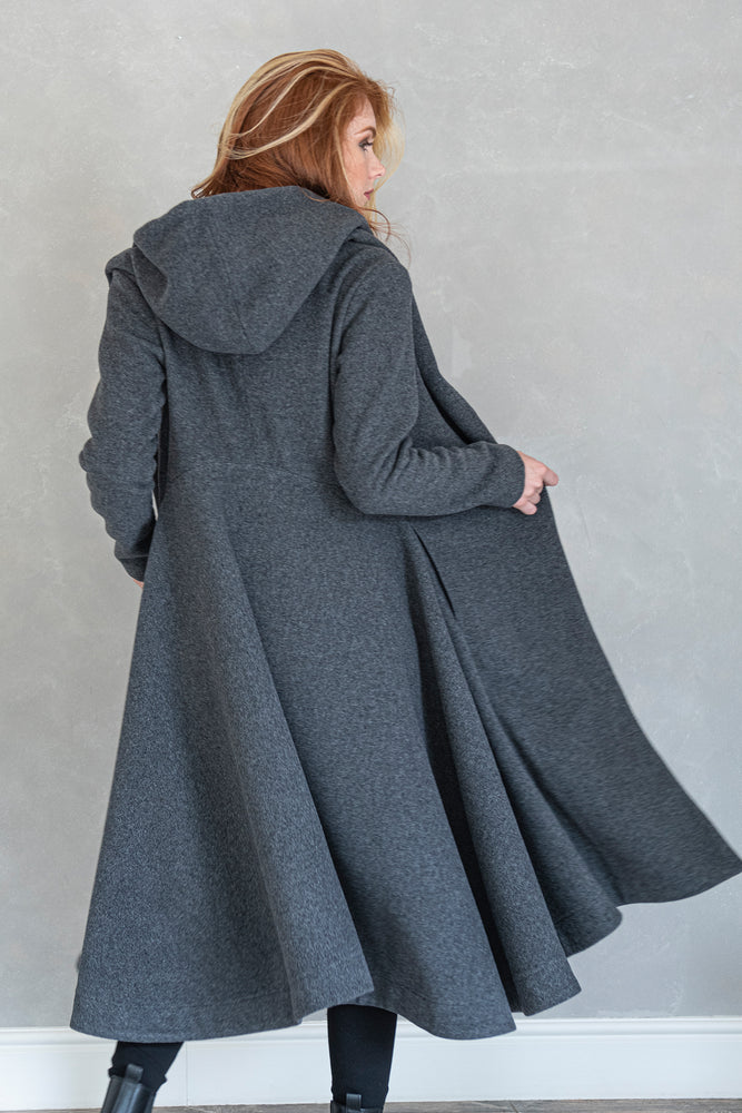 Elegant Hooded Wool Coat - VisibleArtShop