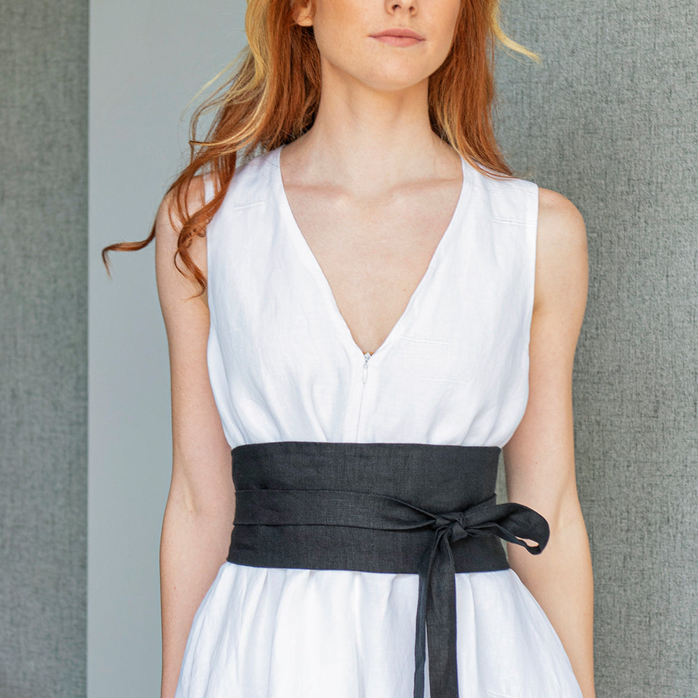 Linen Obi Belt, VisibleArtShop