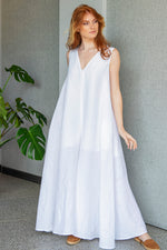 Linen and Viscose Jumpsuit Dress, Wide Leg Jumpsuit, White Jumpsuit, Maxi Overall for Women, Boho Linen Jumpsuit, Plus Size Clothing Women
