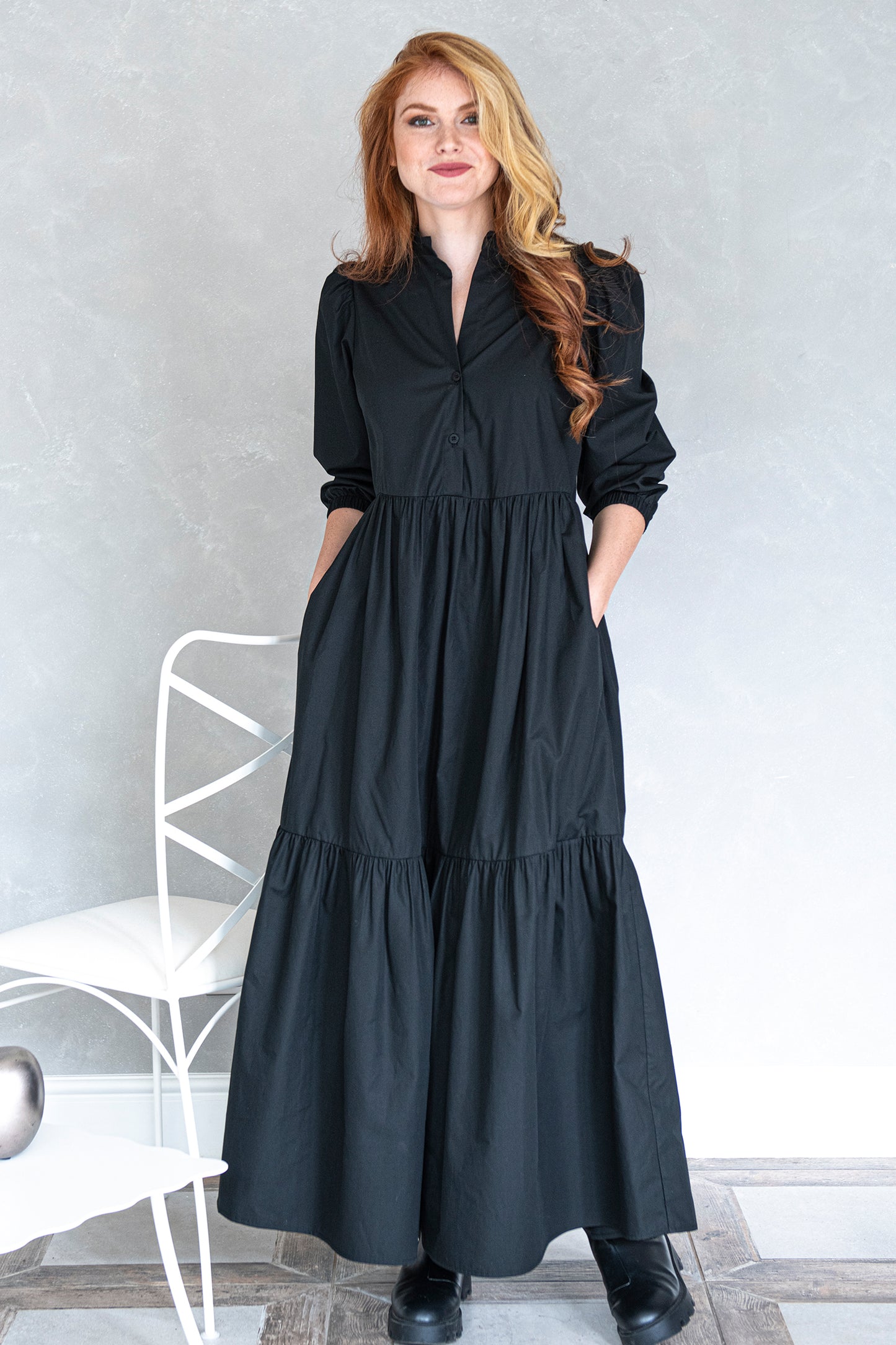 Black Tiered Maxi Dress