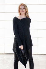 Asymmetric Knitted Tunic Sweater - VisibleArtShop