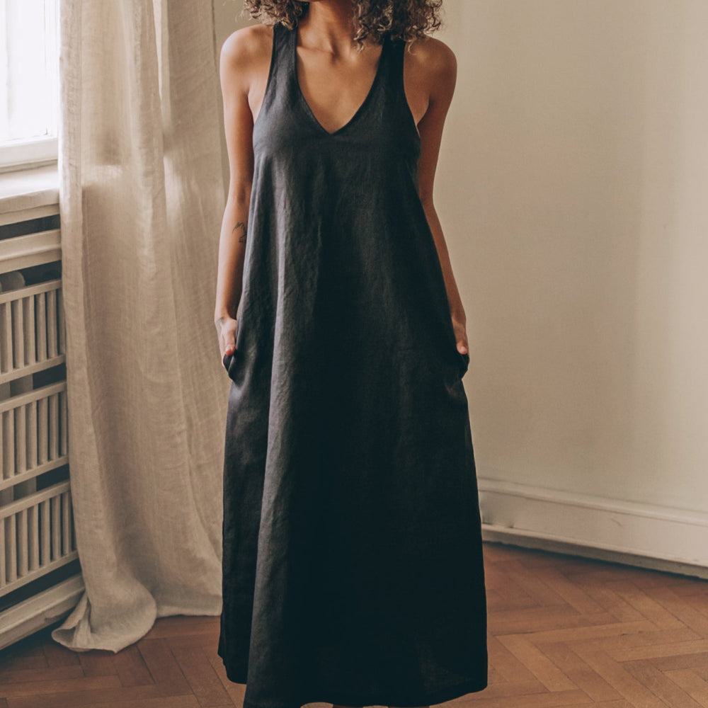 Minimalist Linen Dress, VisibleArtShop