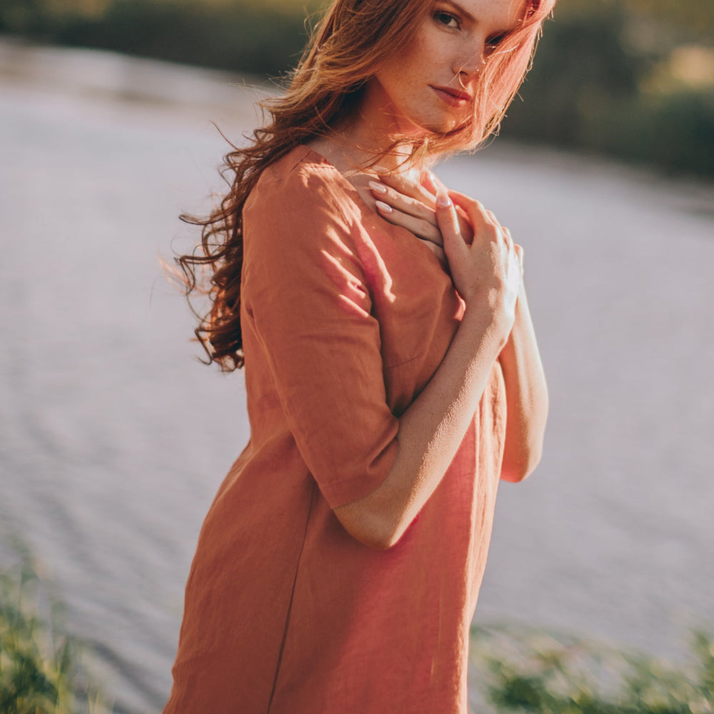 
                      
                        Sleeved Linen Maxi Dress, VisibleArtShop
                      
                    