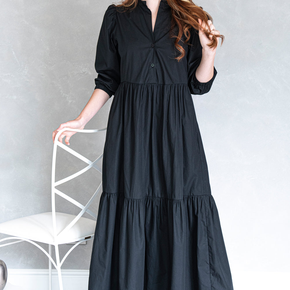 
                      
                        Black Tiered Maxi Dress, VisibleArtShop
                      
                    