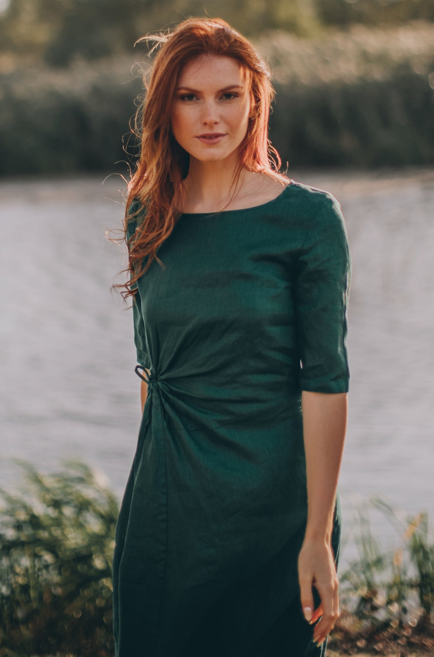 Linen Maxi Dress - Linen Dress Women - Summer Maxi Dress - Emerald Linen Dress - Elegant Linen Dess - Plus Size Clothes - Deep Green Linen Dress, L / Linen Maxi Dress - Linen Dress Women - Summer Maxi Dress - Emerald Linen Dress - Elegant Linen Dess - Plus Size Clothes - Deep Green Linen Dress, L /