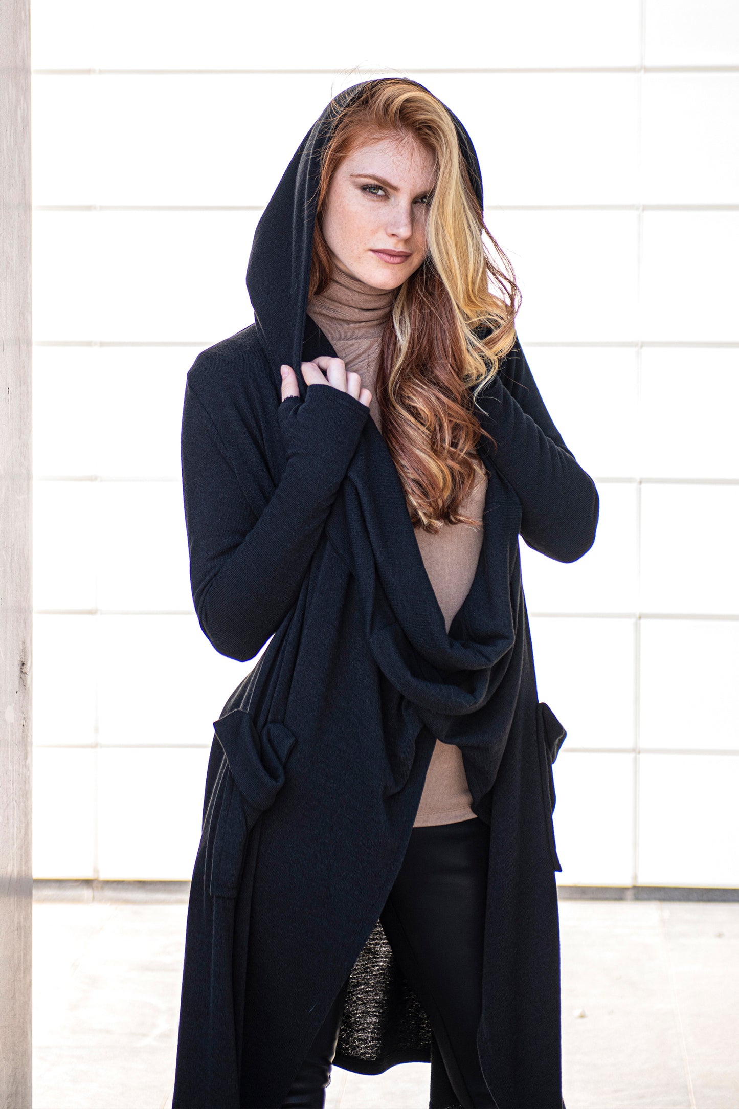 Cardigan Coat with Shawl Hood – VisibleArtShop - Main Image