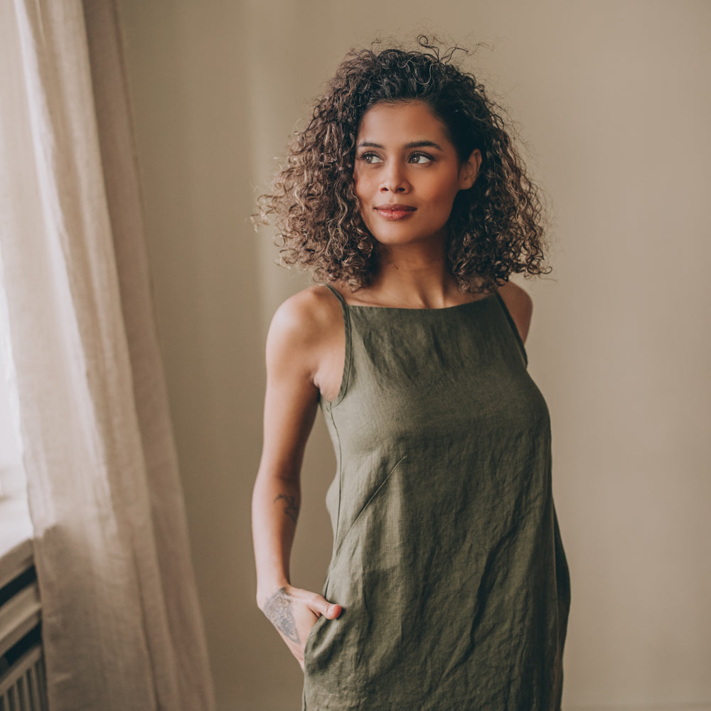 
                      
                        Sleeveless Linen Maxi Dress, VisibleArtShop
                      
                    