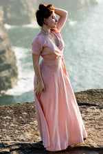 Blush Linen Wrap Dress - VisibleArtShop