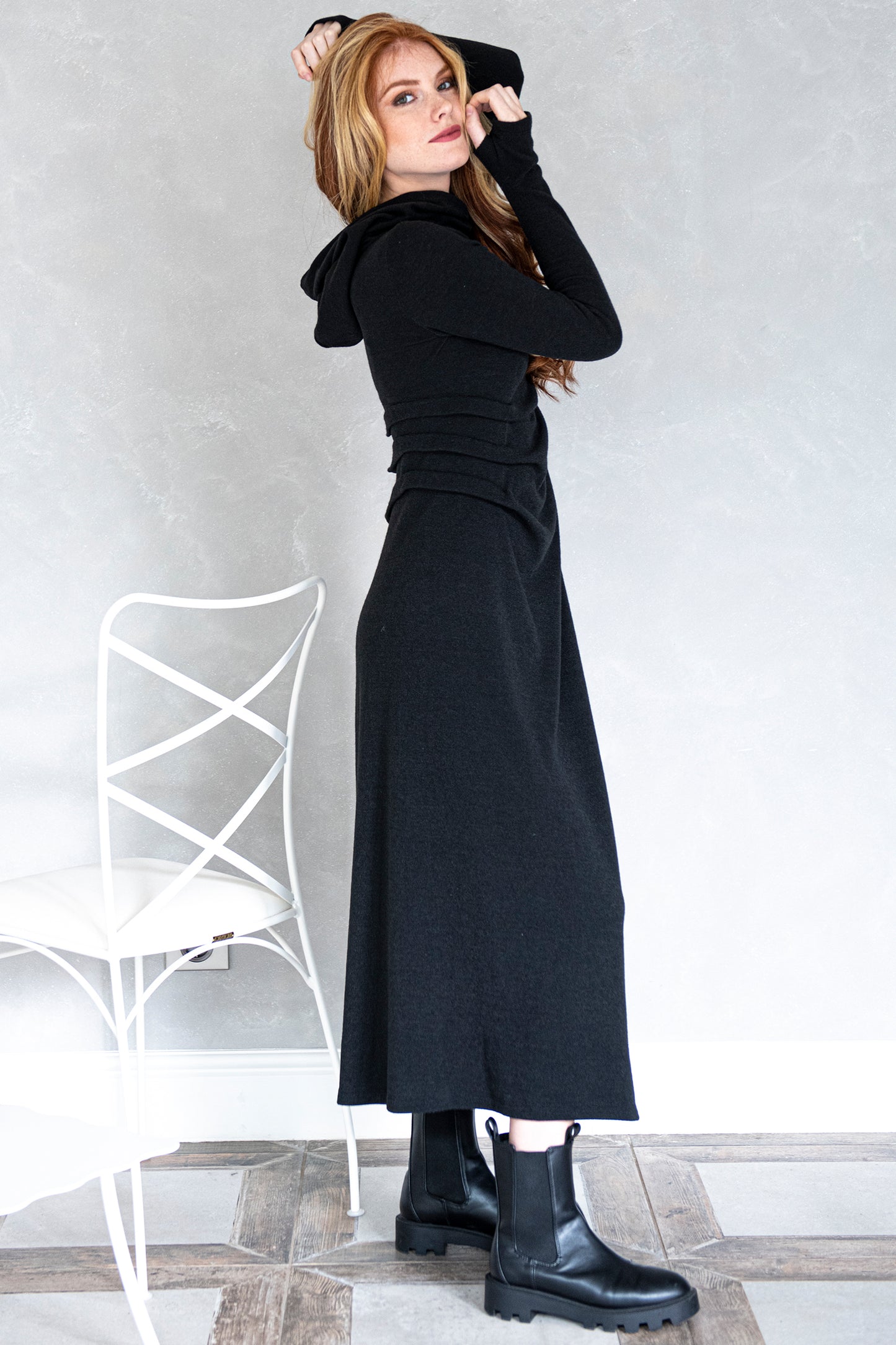 Hooded Knit Dress - Stylish & Comfortable Fall-Winter Dress VisibleArtShop Hooded Knit Dress - Stylish & Comfortable Fall-Winter Dress VisibleArtShop