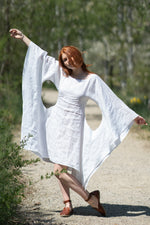 Linen Batwing Dress - VisibleArtShop