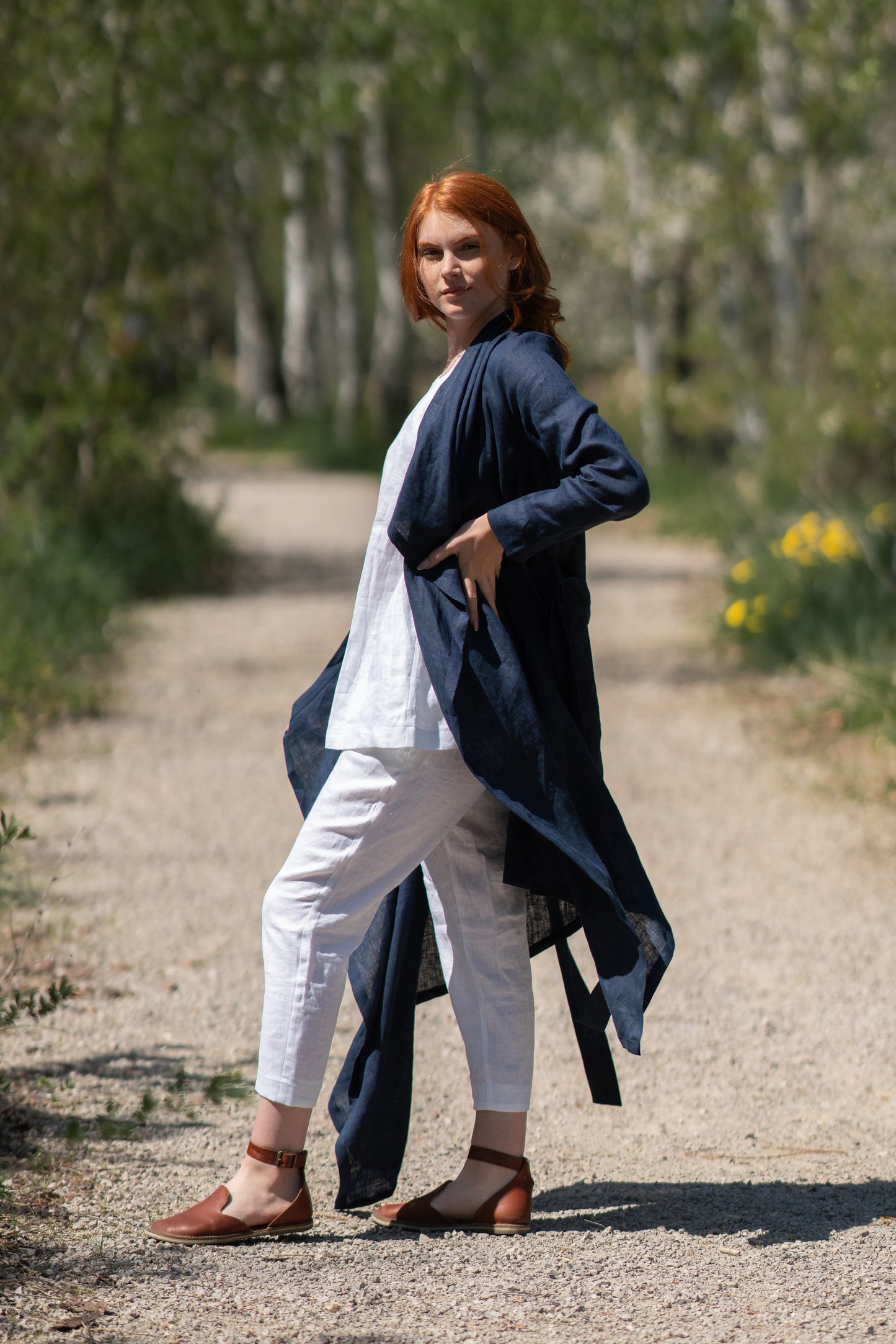 Asymmetrical Linen Cardigan - VisibleArtShop