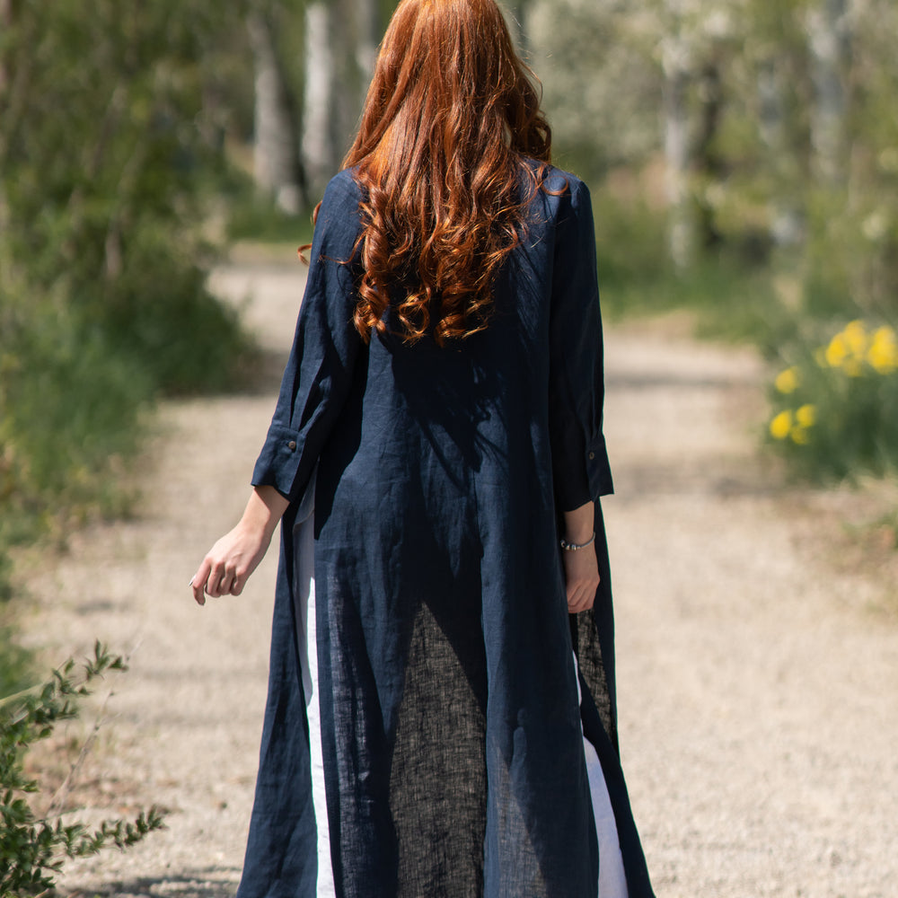 
                      
                        Linen Cardigan with Slits, VisibleArtShop
                      
                    