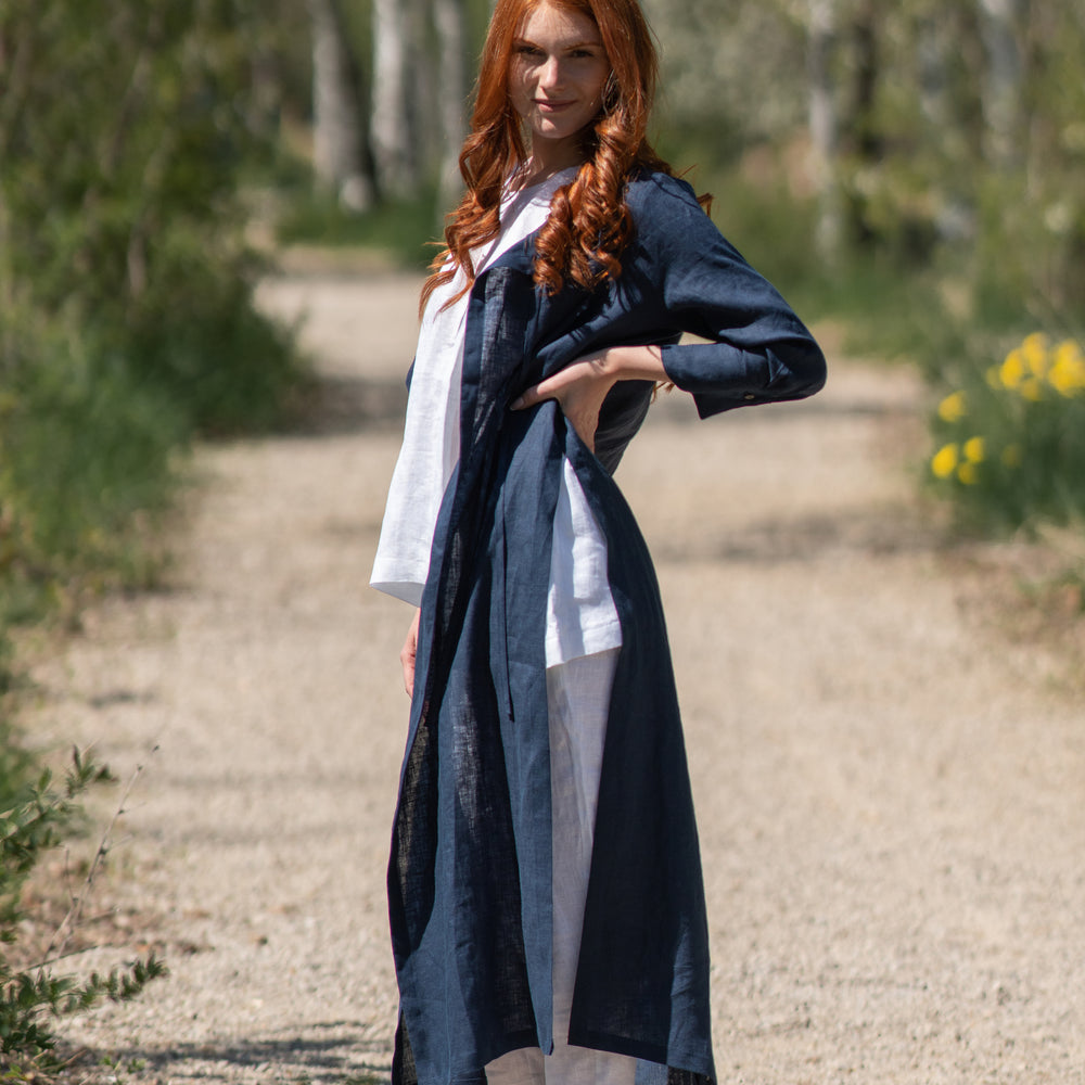 
                      
                        Linen Cardigan with Slits, VisibleArtShop
                      
                    