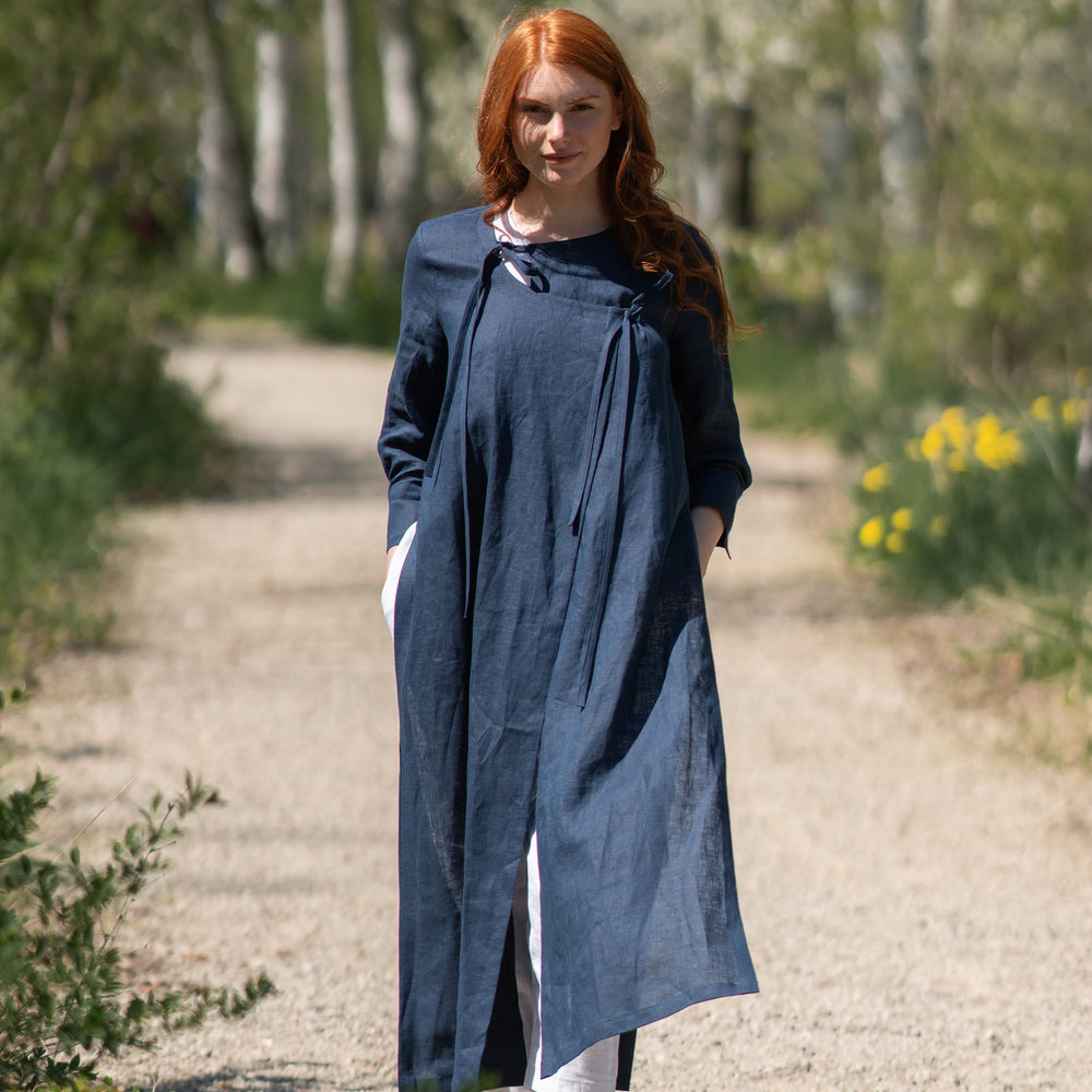 
                      
                        Linen Cardigan with Slits, VisibleArtShop
                      
                    