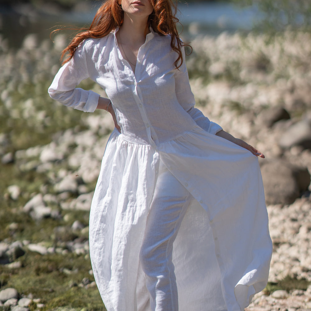 
                      
                        Long Linen Tunic Shirt - VisibleArtShop
                      
                    