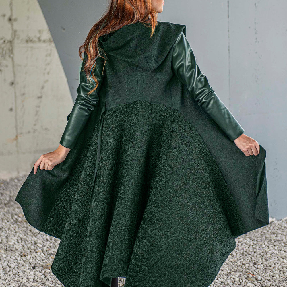 
                      
                        Hooded Asymmetric Black Coat, VisibleArtShop
                      
                    