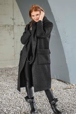 Shawl Hood Coat in Black - VisibleArtShop