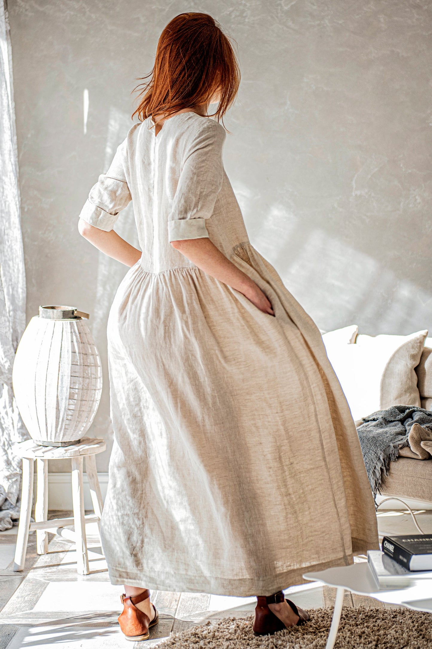 Romantic Linen Summer Dress, VisibleArtShop