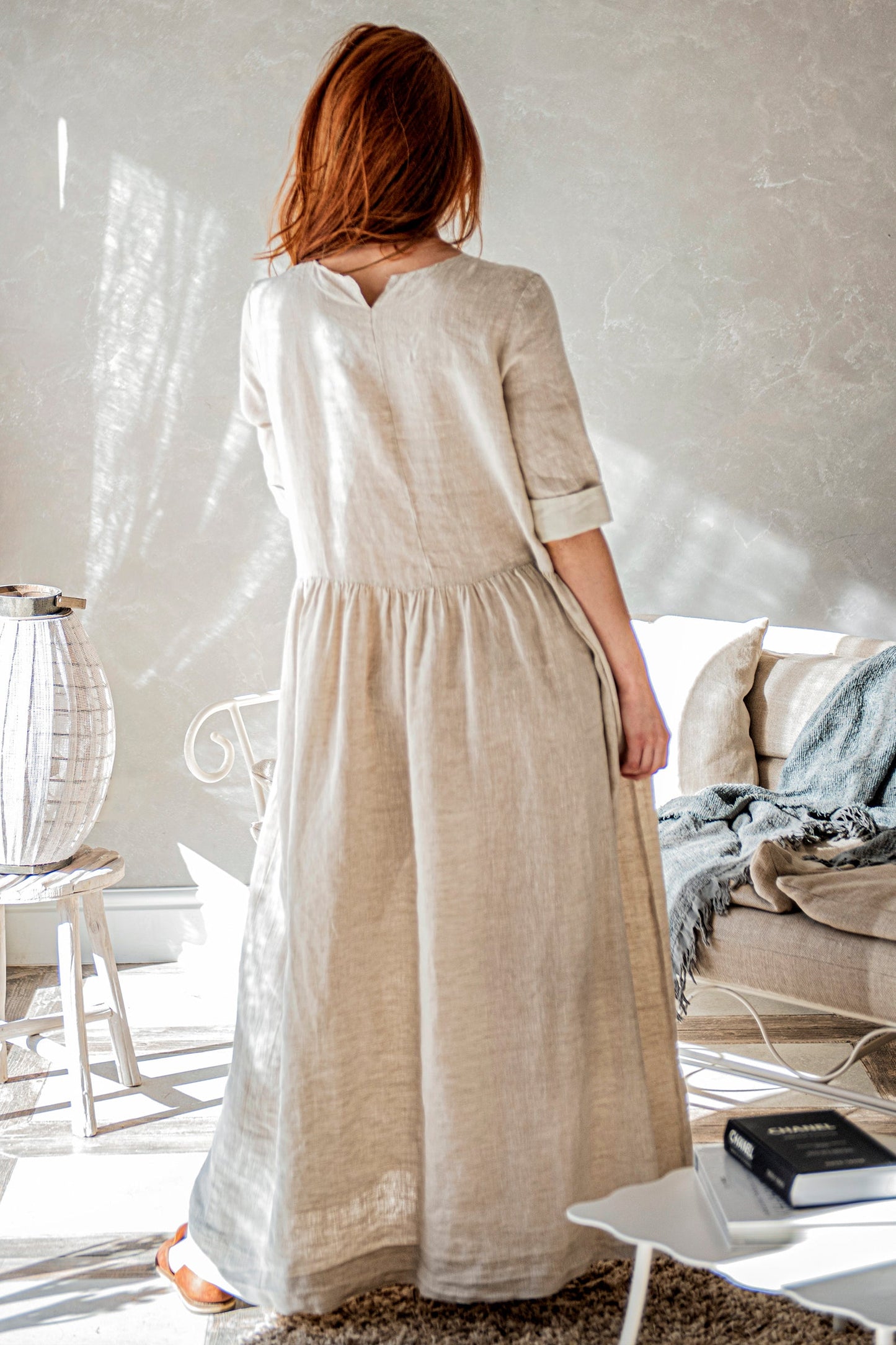 Romantic Linen Summer Dress, VisibleArtShop