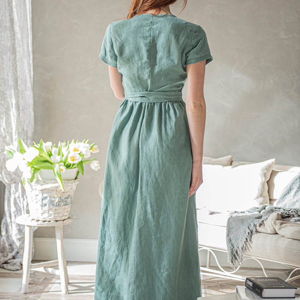 
                      
                        Long Linen Wrap Dress - VisibleArtShop
                      
                    