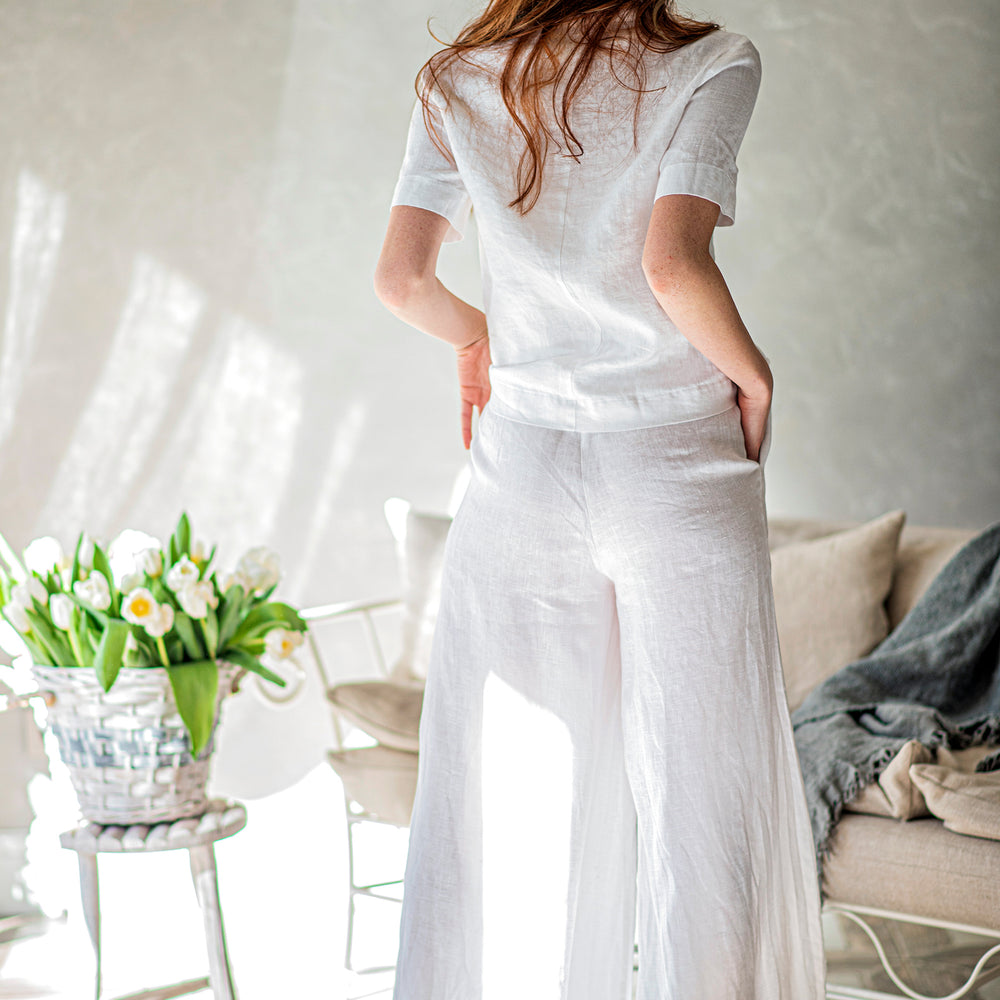 
                      
                        Linen Wide Leg Trousers, VisibleArtShop
                      
                    