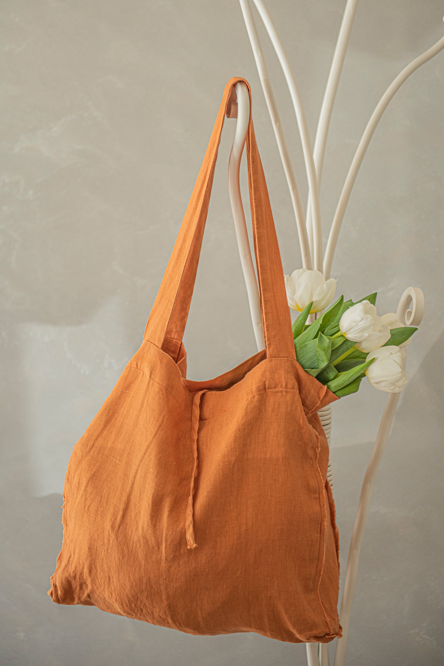 Linen Tote Bag in Ochre, VisibleArtShop