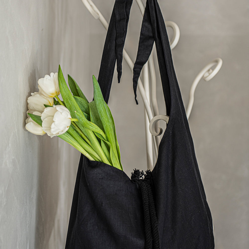 Large Linen Hobo Bag, VisibleArtShop