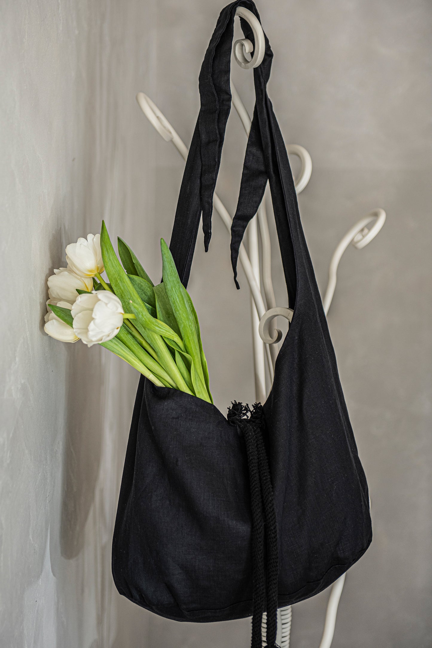 Large Linen Hobo Bag, VisibleArtShop
